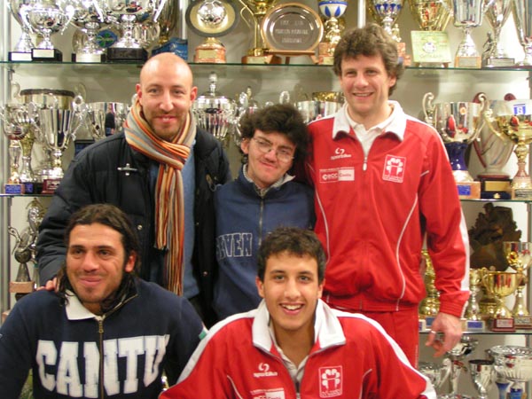 Io con Paolo Picutti, Michele Spaggiari, Michel Lucca e Fabio Tomaino in sede della società sportiva "CANTU' SAN PAOLO" a Cantù (Como)! :-)